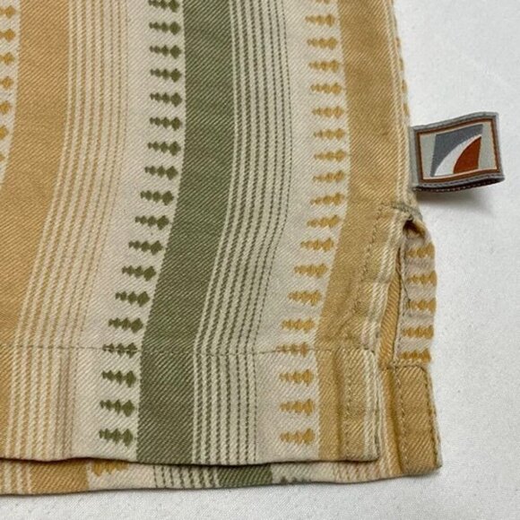 Road Casual Button Down Shirt Men's Large Camp Shirt Resort Pale Green Yellow - Picture 4 of 7